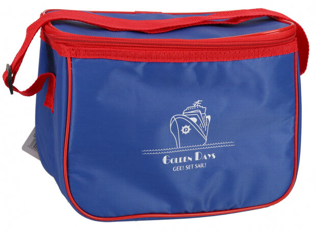 koeltas 6 liter 24 x 14 cm polyester rood/blauw
