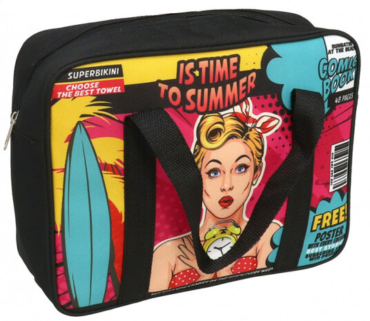koeltas Comic 28 x 22 x 9 cm polyester zwart