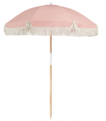 strandparasol Luxe 170 x 150 cm katoen/hout roze