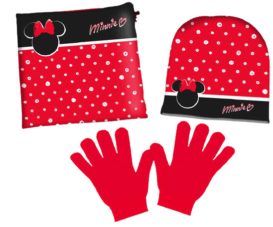 winterkledingset Minnie Mouse meisjes rood 3-delig
