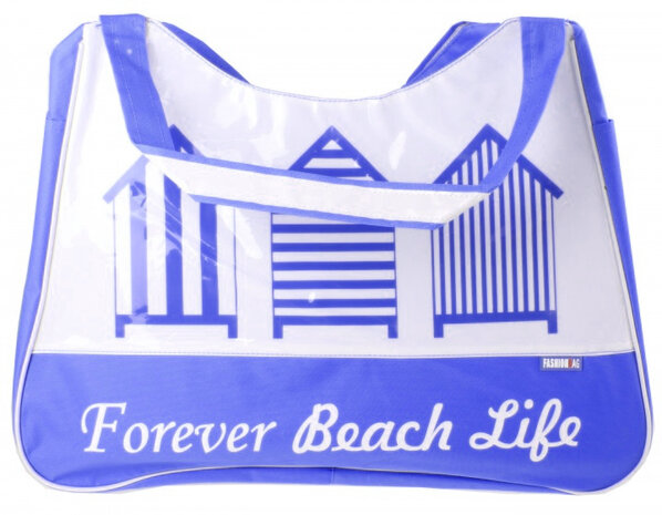 strandtas FashionBag polyester 53 cm blauw
