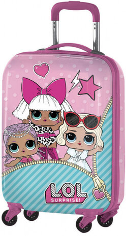 handbagagetrolley Doll 35 liter hardcase roze