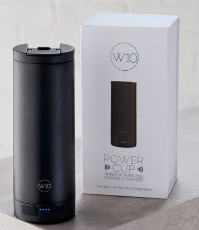 reisbeker Oxford 455 ml met powerbank RVS zwart