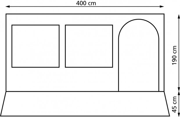 luifeltent Narvik 400 220 x 230 cm polyester grijs