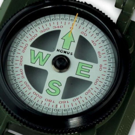 kompas Konustrek-1 95 x 65 x 31 mm staal groen