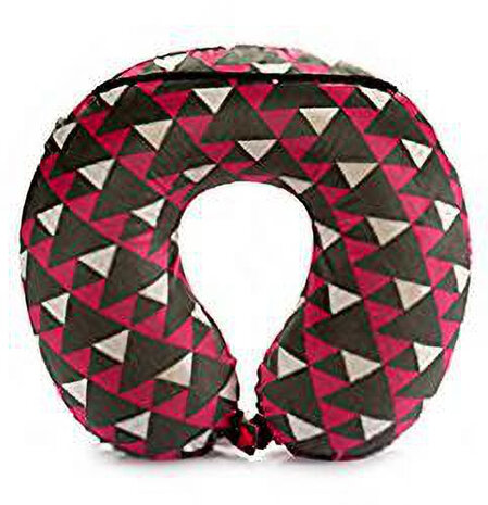 nekkussen 31 cm memory foam bruin/roze/wit