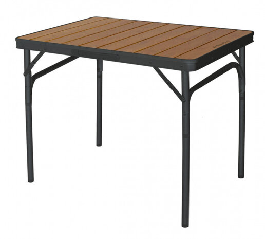kampeertafel Charelle 75 x 55 cm bamboe bruin/zwart