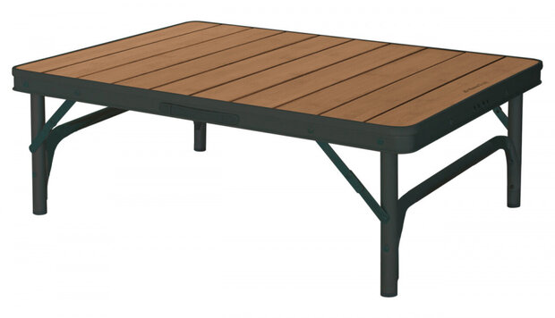 kampeertafel Charelle 75 x 55 cm bamboe bruin/zwart