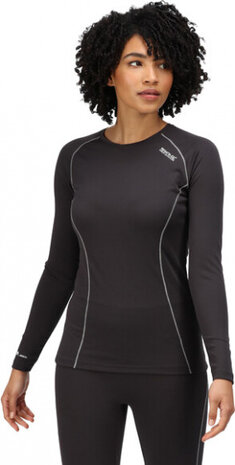thermokleding Bamley dames polyester antraciet 2-delig mt 42