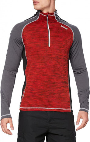 sweater Hepley heren polyester grijs/oranje maat M