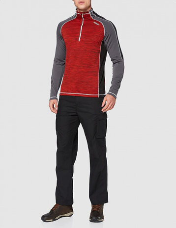 sweater Hepley heren polyester grijs/oranje maat M