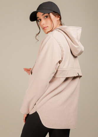 outdoortrui Corrine Pile Anorak polyester zachtroze mt XS
