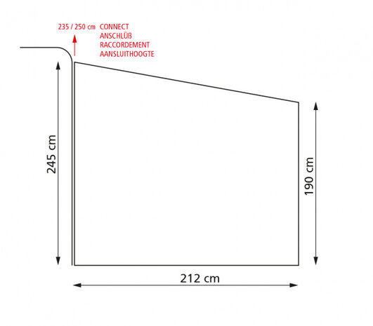 voortent Canopy Room 334&nbsp;cm polyester grijs 5-delig