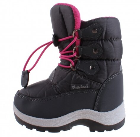 snowboots junior nylon grijs/roze maat 30/31