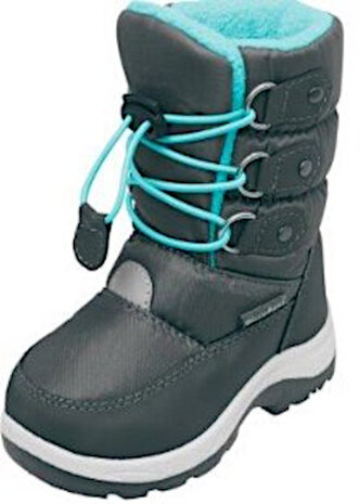 snowboots junior nylon grijs/turquoise maat 28/29