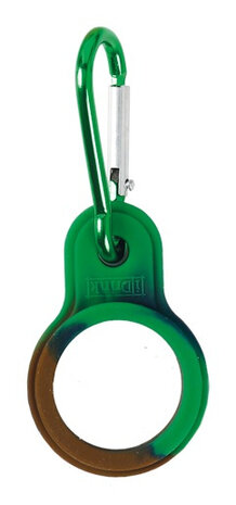 karabijnhaak voor drinkfles aluminium/staal groen/bruin