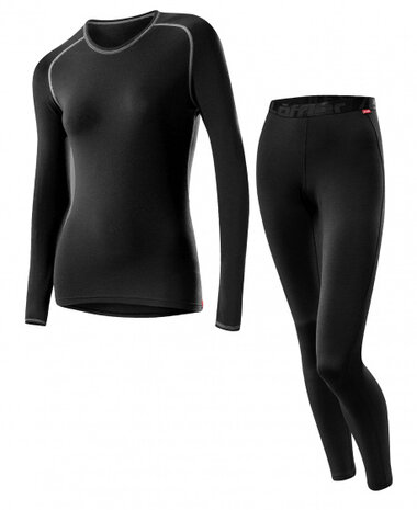 thermoset dames polypropyleen zwart 2-delig maat 36