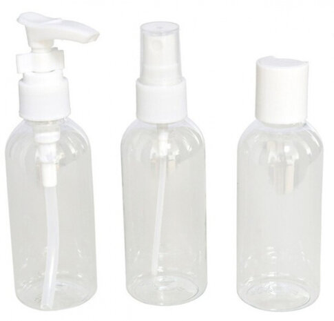 reisflesjes 80 ml transparant 3 stuks