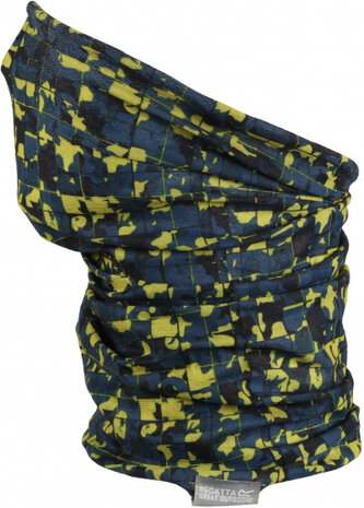 nekwarmer polyester blauw/geel one-size