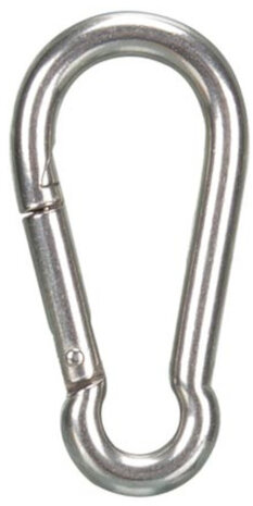 karabijnhaak 8 x 0,8 cm RVS zilver