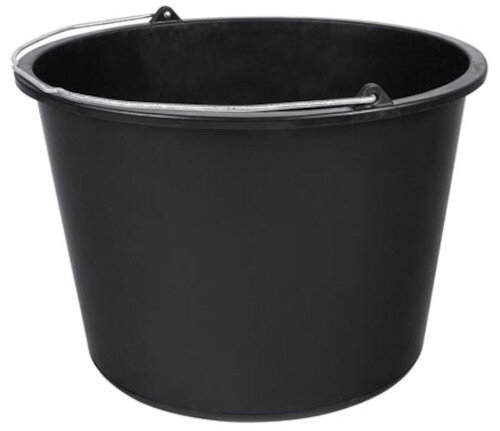 bouwemmer 20 liter 38,5 x 38,5 cm polypropyleen zwart