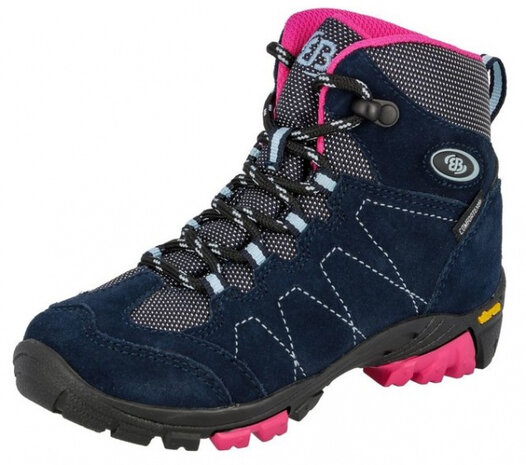 wandelschoen Bergen High su&egrave;de navy/roze maat 28