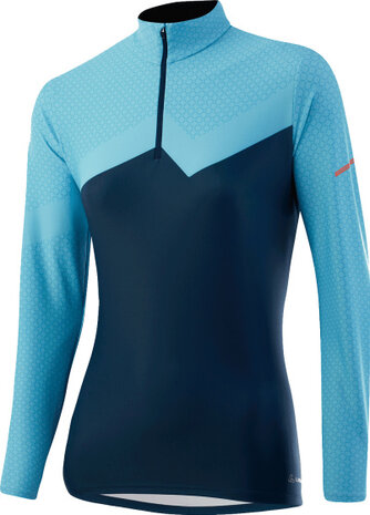 thermoshirt Midlayer Blok dames polykatoen blauw mt 34