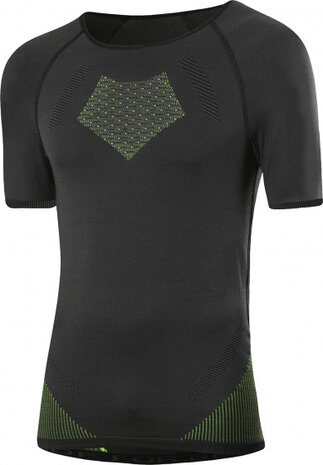 thermoshirt Warm Alpine heren zwart/geel maat 50-52