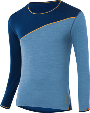 thermoshirt L/S heren wol/polypropyleen blauw maat 56