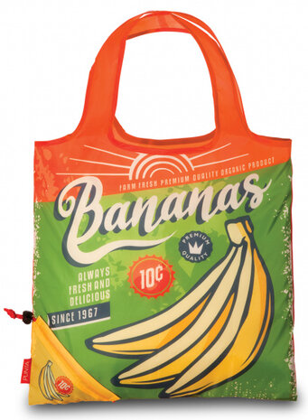 shopper Bananas dames 12 liter polyester geel, groen