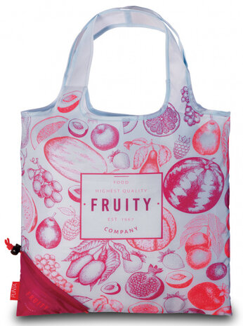 shopper Fruity dames 22 liter polyester wit/roze/rood