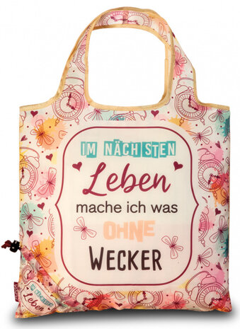 shopper dames 12 liter polyester roze/wit/groen