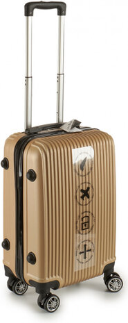 handbagagetrolley 34,5 liter hardcase goud