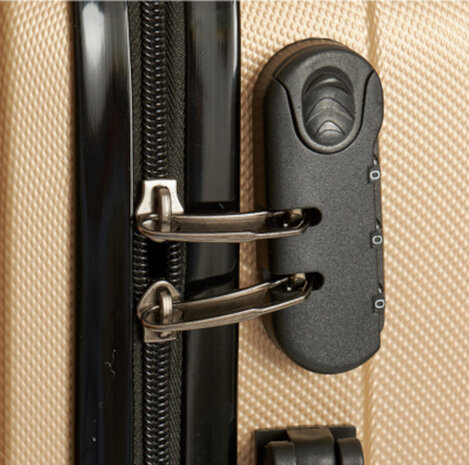 handbagagetrolley 34,5 liter hardcase goud