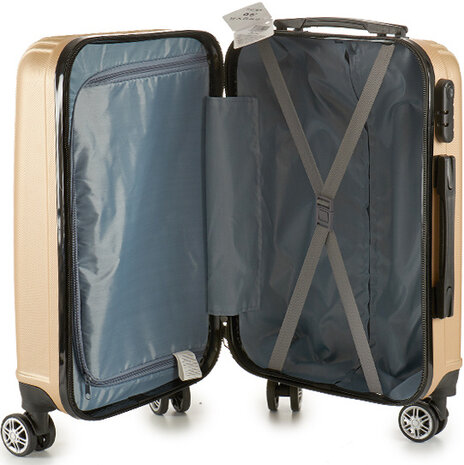 handbagagetrolley 34,5 liter hardcase goud