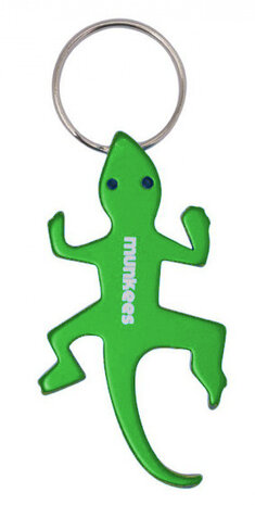 flesopener Hagedis 6,6 cm staal groen