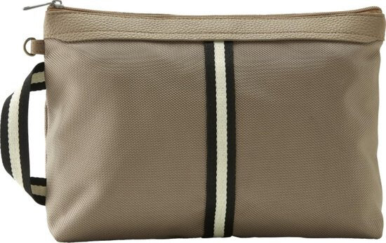 toilettas Jens heren 26 x 9 x 20 cm nylon beige