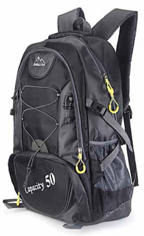 rugzak Trekking Ronglida 50 liter polyester zwart/grijs