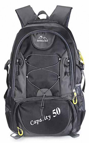 rugzak Trekking Ronglida 50 liter polyester zwart/grijs