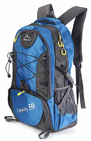 rugzak Trekking Ronglida 50 liter polyester lichtblauw