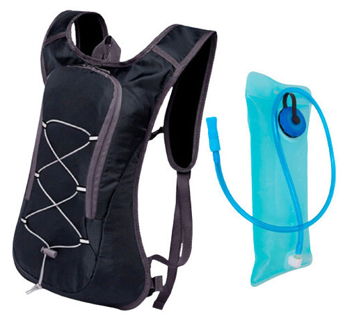 drinkrugzak 10 liter 28 x 43 cm polyester zwart/grijs