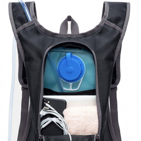 drinkrugzak 10 liter 28 x 43 cm polyester zwart/grijs