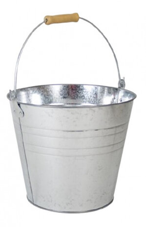 emmer 12 liter 29 x 24 cm RVS zilver