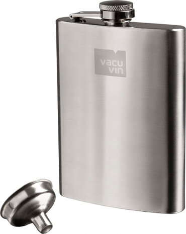 heupfles 240 ml 9,2 x 13,7 cm RVS zilver 2-delig