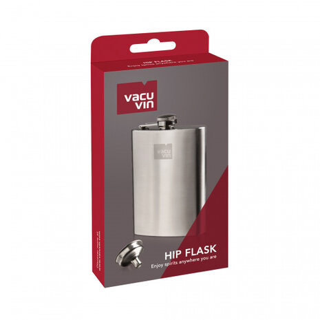 heupfles 240 ml 9,2 x 13,7 cm RVS zilver 2-delig