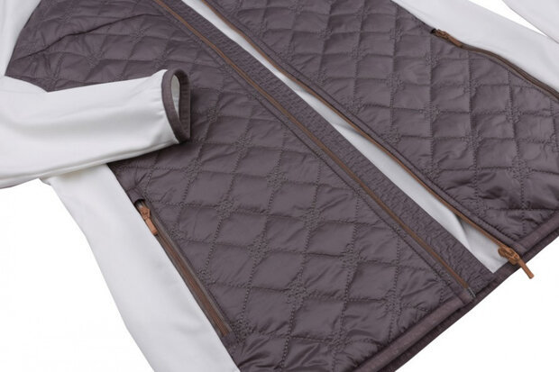 outdoorvest Elsa dames polyester wit/grijs maat 38
