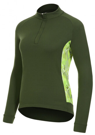 longsleeve P-Sweet Leafs dames polyester donkergroen mt 42