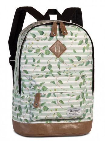 rugzak Campus Trend 21 liter polyester lichtgroen/wit