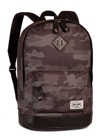 rugzak Campus Trend 21 liter polyester donkergrijs/bruin