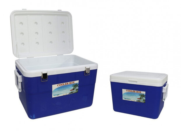koelboxset 45/27 liter 57 x 40 cm blauw/wit 2-delig